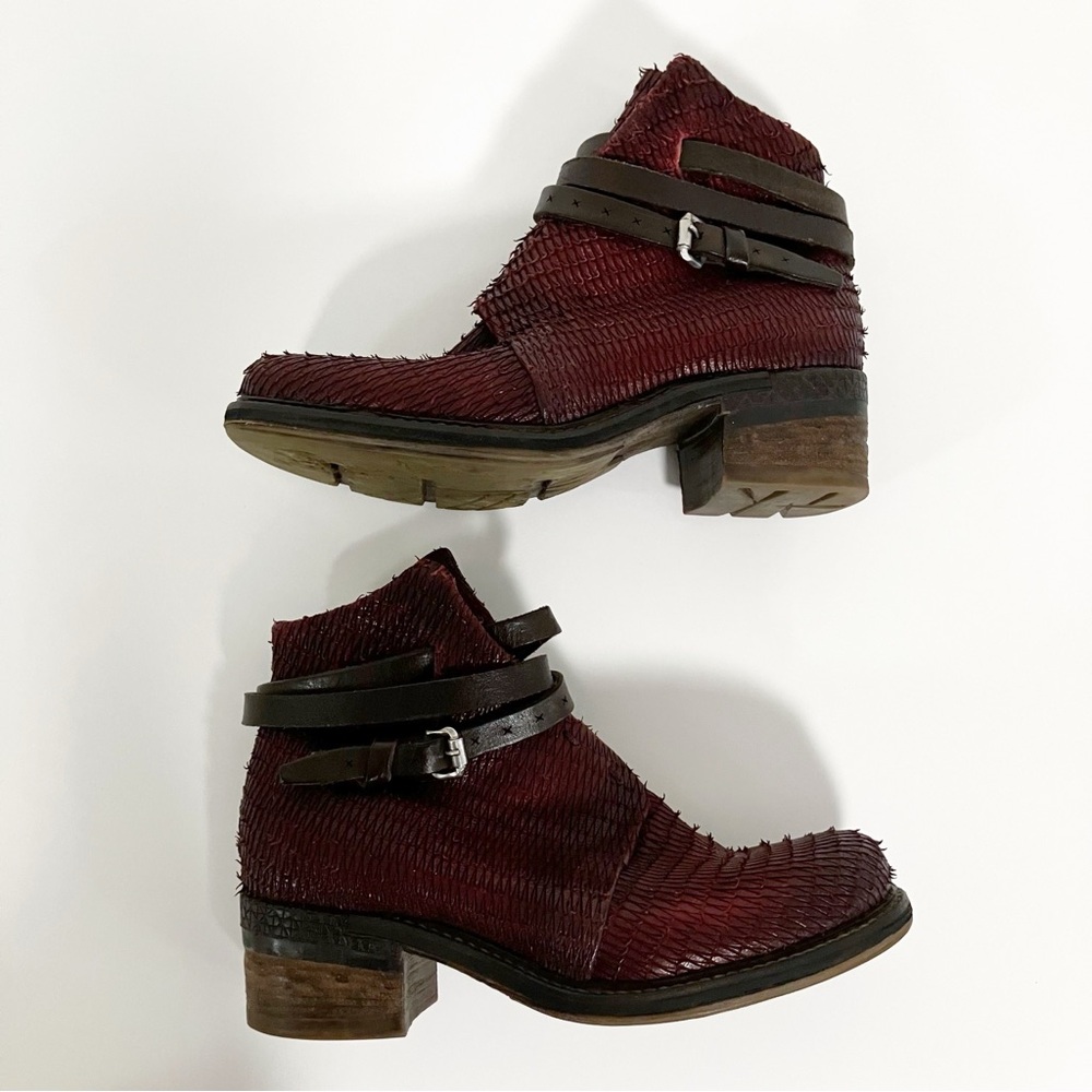 A.S.98 | Burgundy Airstep Harness Booties 39 Grunge Steampunk Whimsigoth - Picture 6 of 8